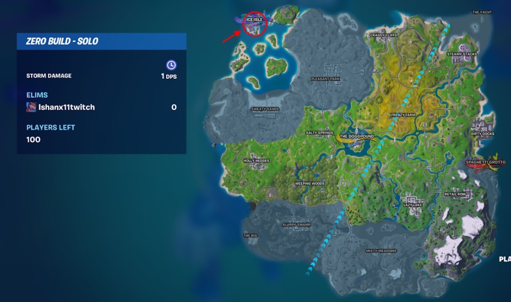 Ice Spice Location Ice Isle in Fortnite Remix Chapter 2