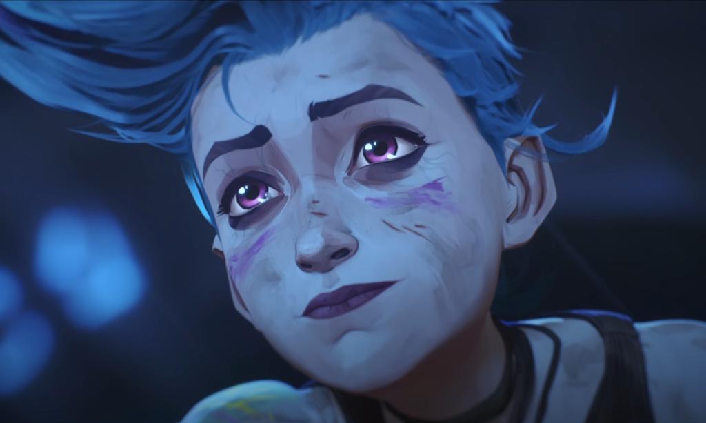 Jinx looks at her sister in her final moments in Arcane.