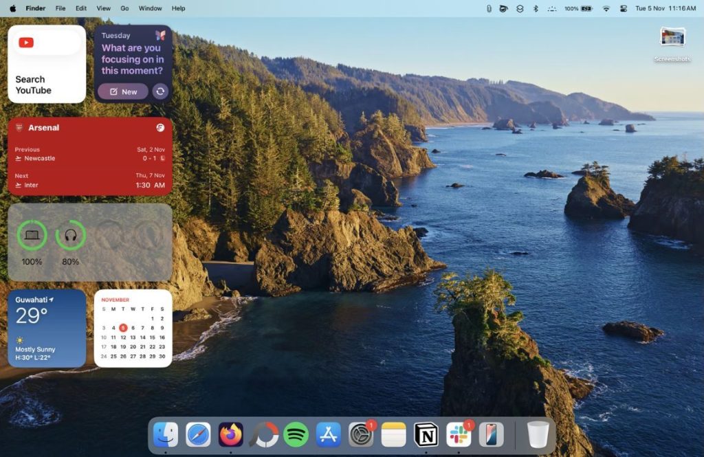 widgets on macos desktop