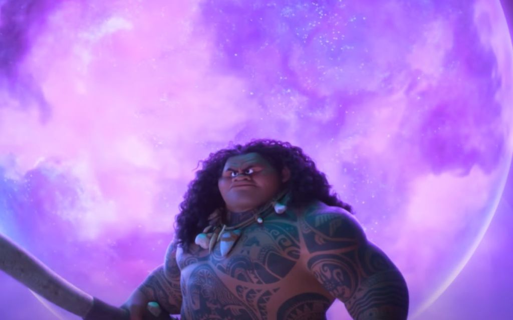 A still of  Maui from the trailer of Moana 2.