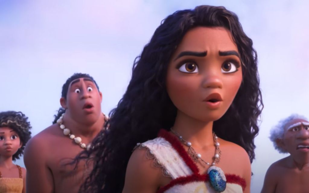 A still of the lead cast of Moana 2 from the trailer