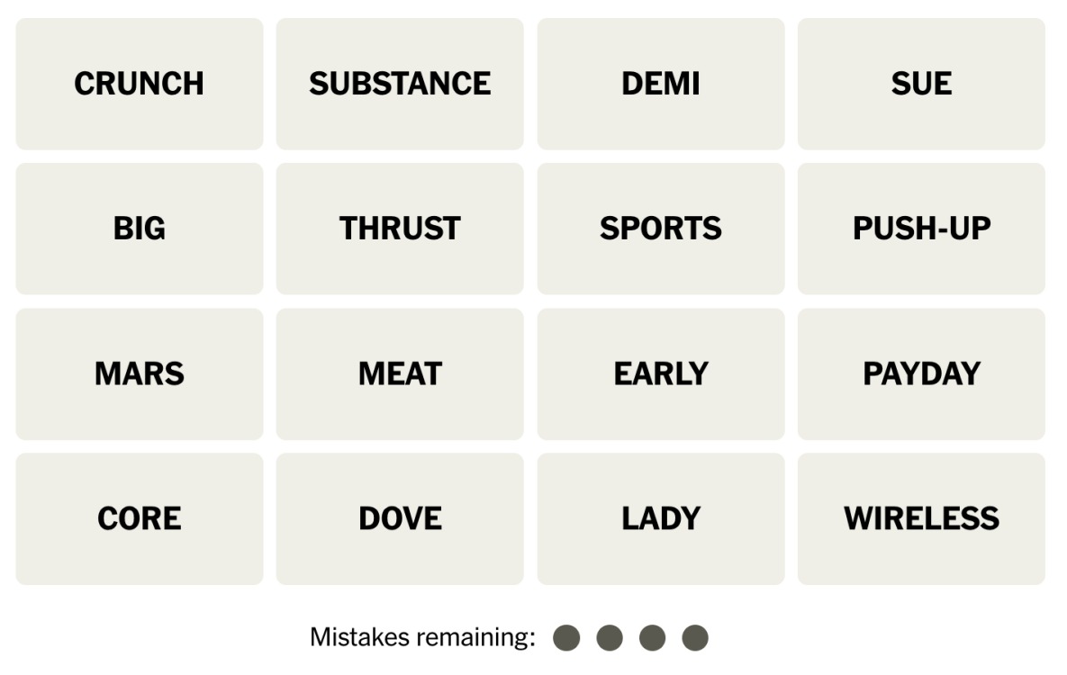 NYT Connections November 11 Grid 