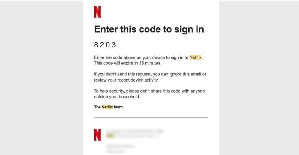 Netflix Household Sign In Code