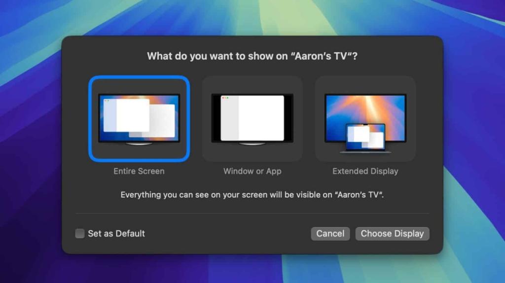 New AirPlay Options in macOS Sequoia 15.2