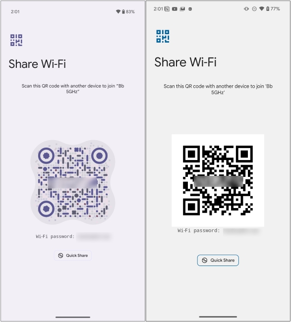 New Wi-Fi Sharing Menu in Android 16