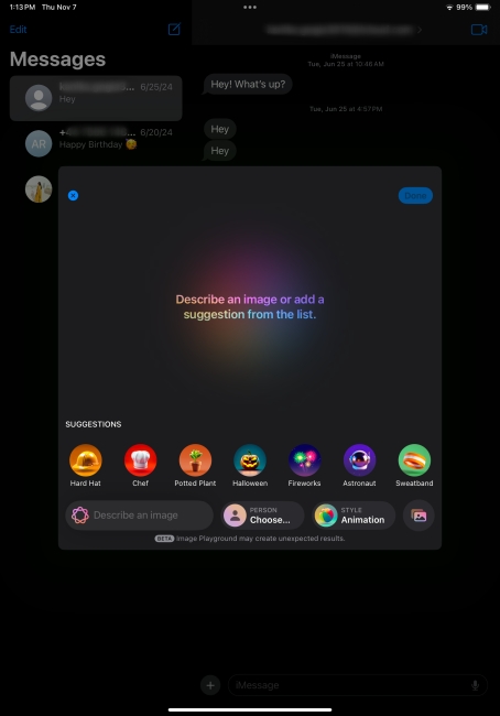 Open Image Playground directly in Messages app 