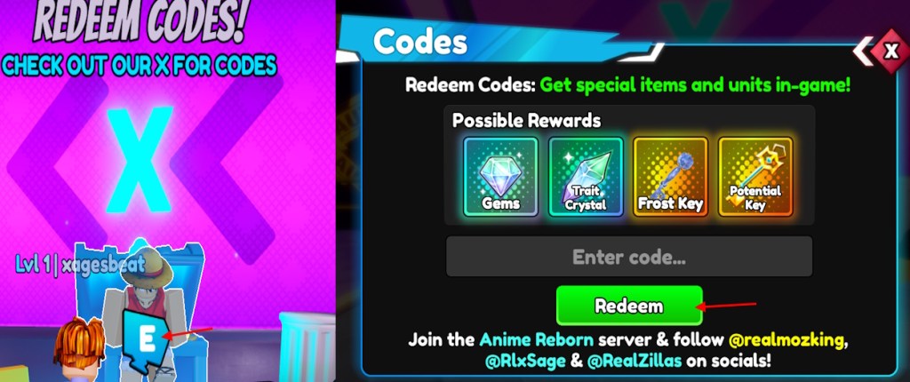 Redeem Anime Reborn codes