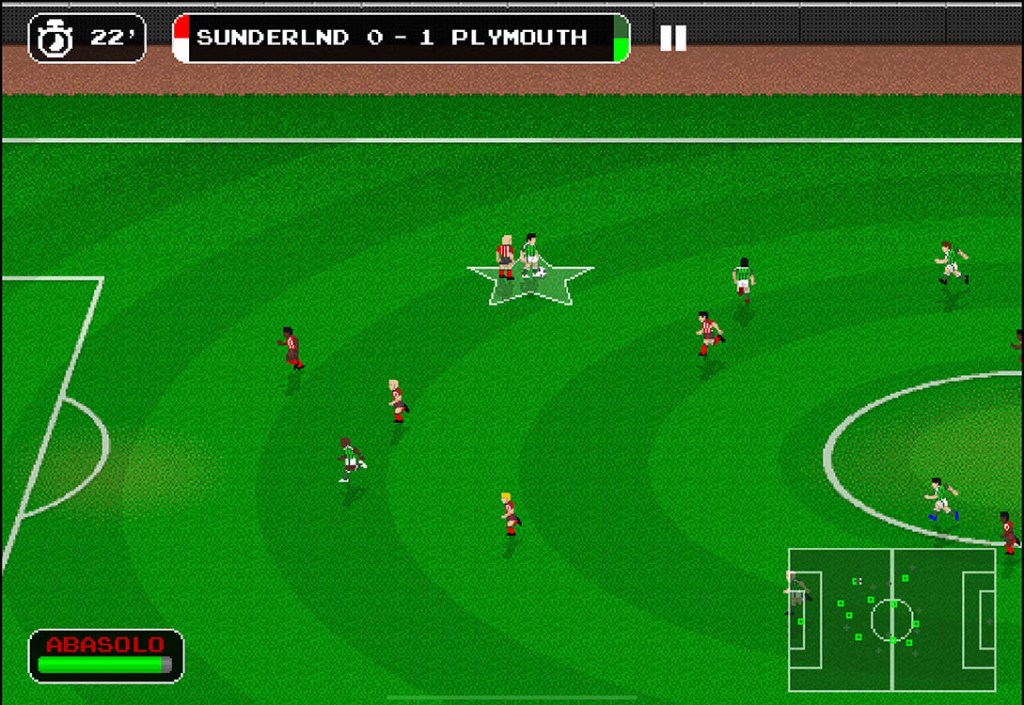 Screenshot of Retro Goal offline sports management and simulation game running on iPad