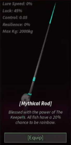 Mythical Rod Stats in Fisch