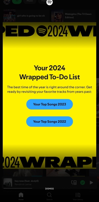 Spotify Wrapped Notification