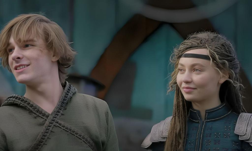 Still of Hiccup and Astrid from How To Train Your Dragon behind The scenes