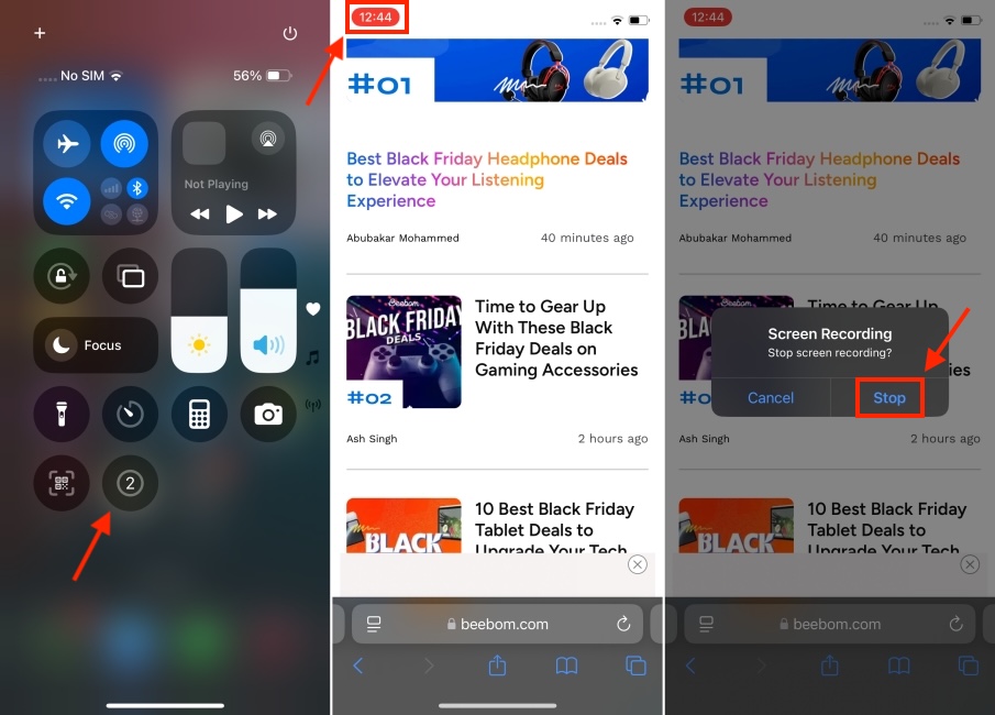Stop Screen Recording on iPhone
