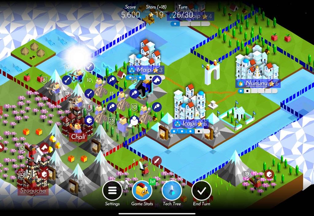 Screenshot of the Battle of Polytopia turn based strategy game