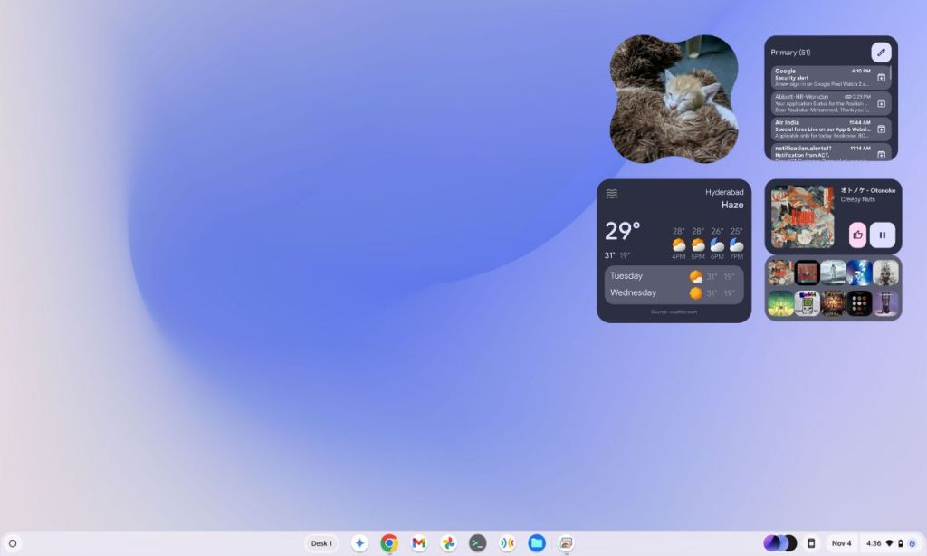 Widgets on ChromeOS Desktop