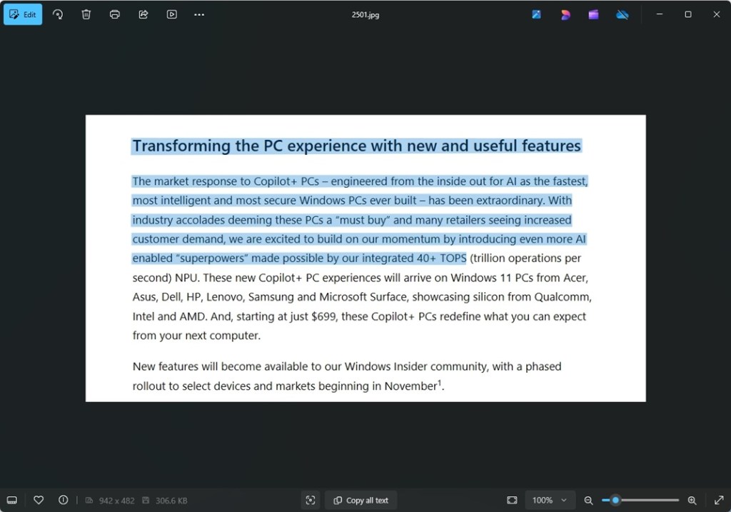 how to copy text on windows 11
