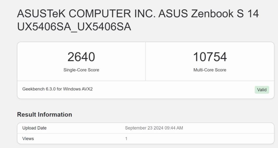 intel lunar lake Geekbench 6 cpu