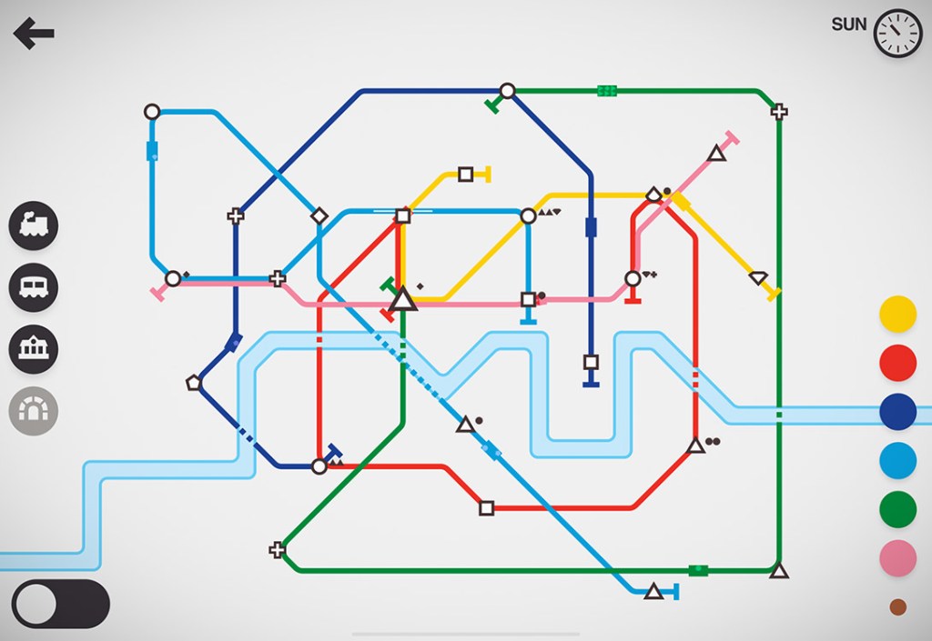 Mini Metro puzzle game for iPad