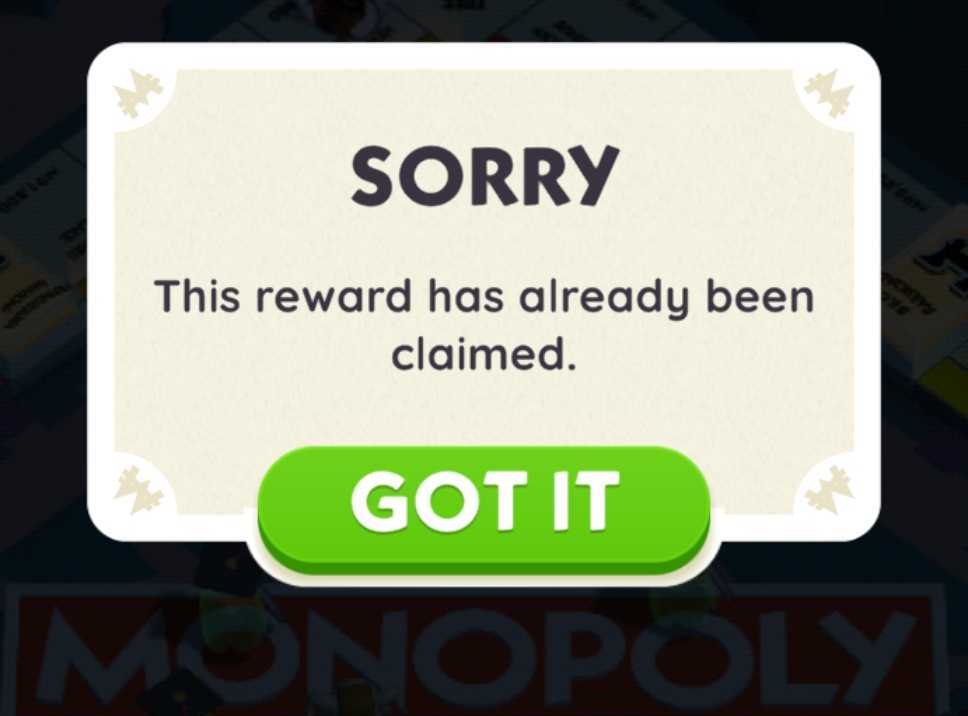 monopoly go dice link claimed