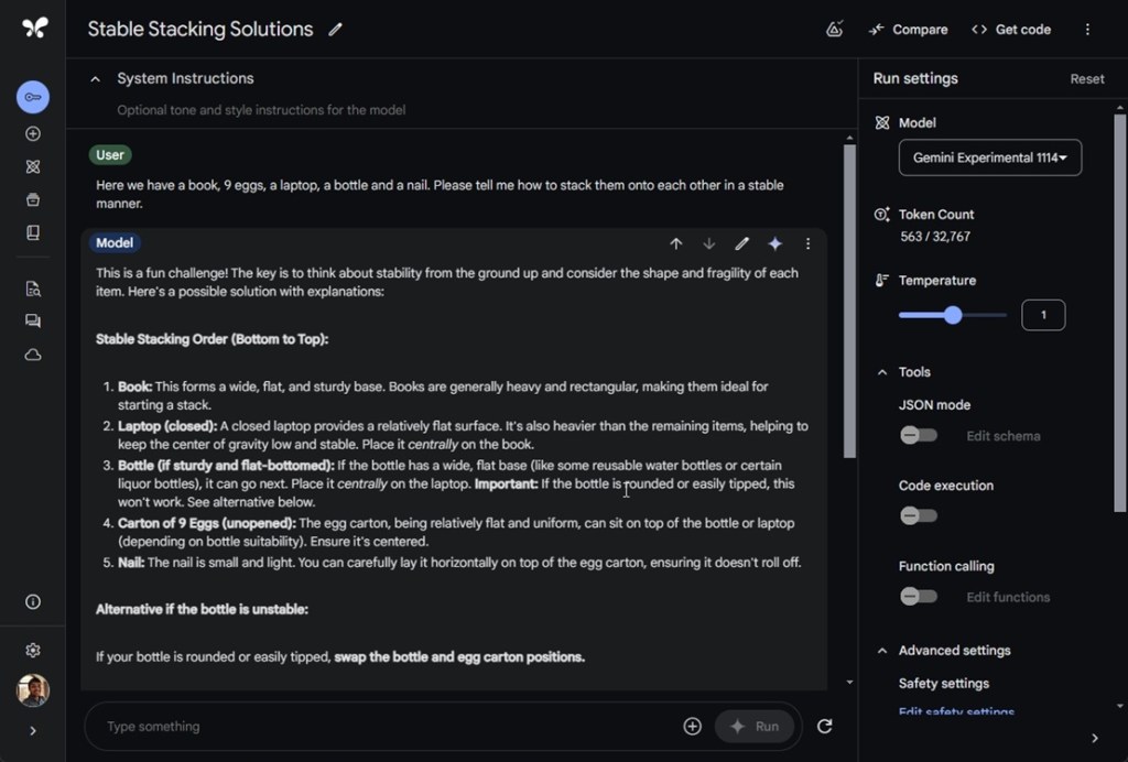 reasoning test on google's upcoming gemini model