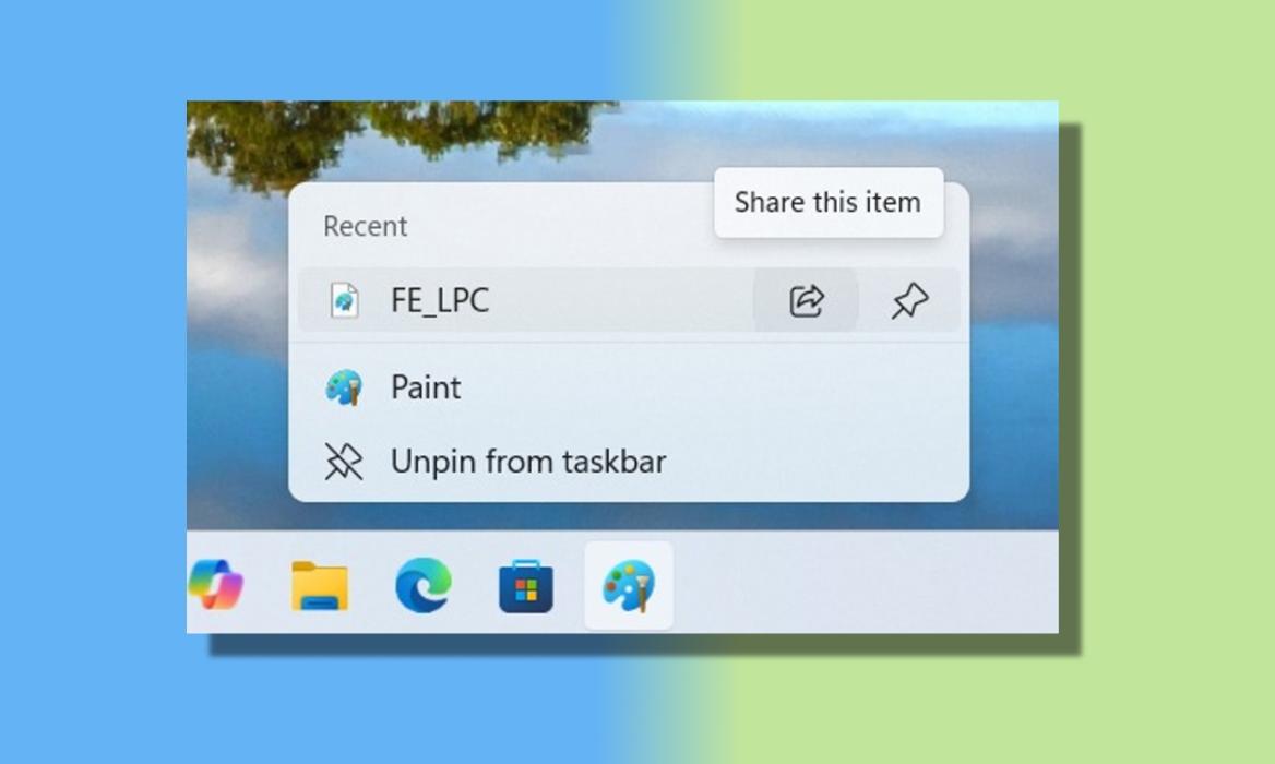 share files from the taskbar on windows 11