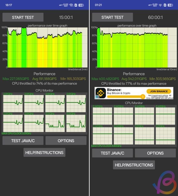 snapdragon 8 elite cpu throttling test