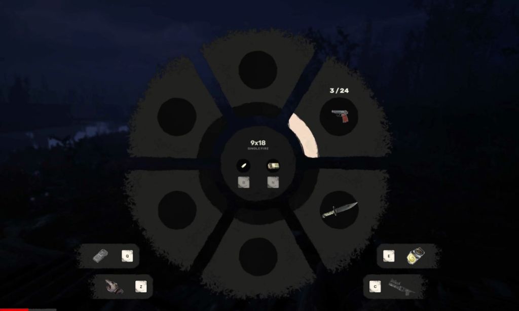 weapon radial menu on PC in STALKER 2 Heart of Chornobyl