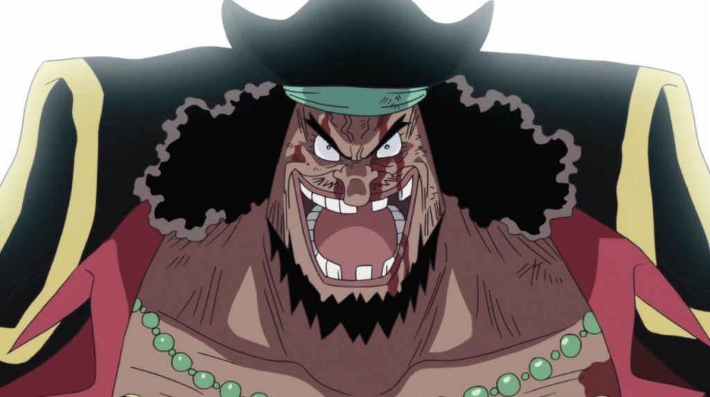 Blackbeard during the Marineford War in pre-time skip period of One Piece