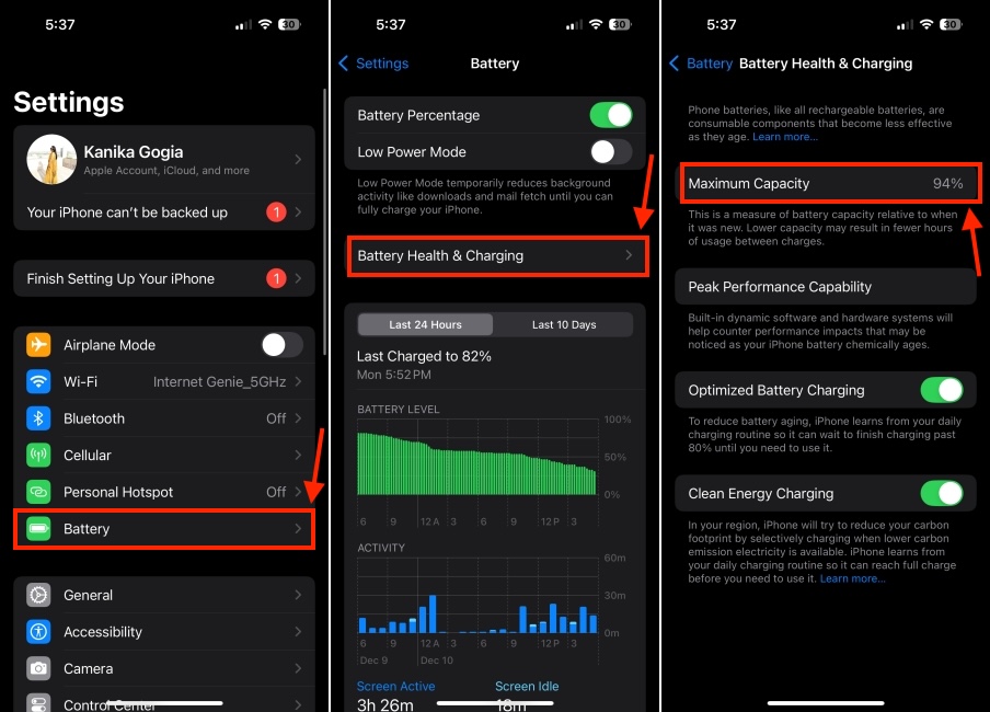 Check iPhone Battery Health