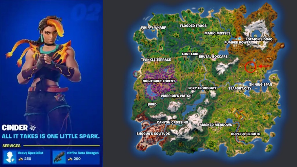 Cinder location in Fortnite Chapter 6