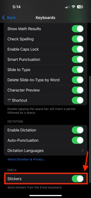 Enable Stickers in Emoji Keyboard