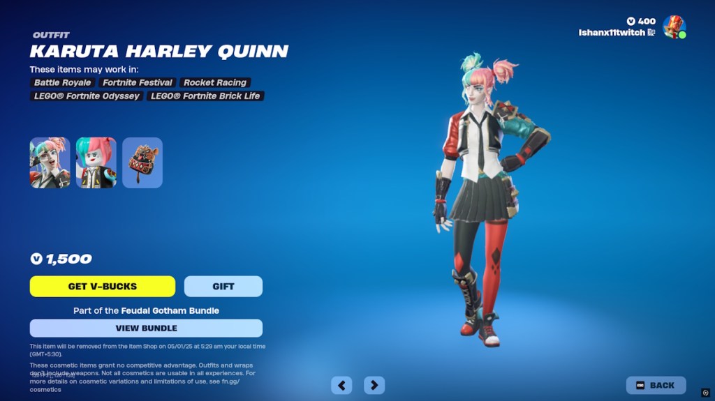 Fortnite Karuta Harley Quinn bundle