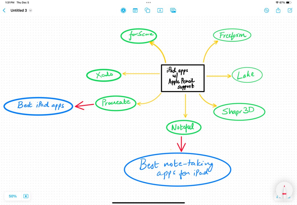 Freeform iPad whiteboard app with Apple Pencil support