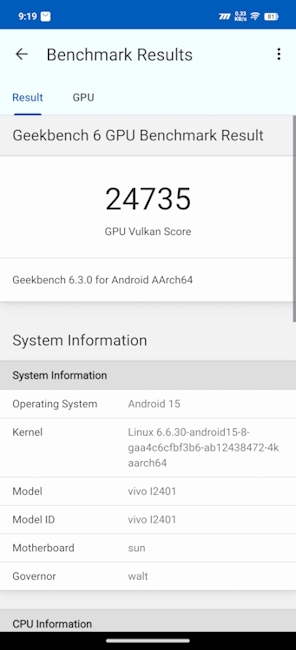 Geekbench 6 GPU Vulkan