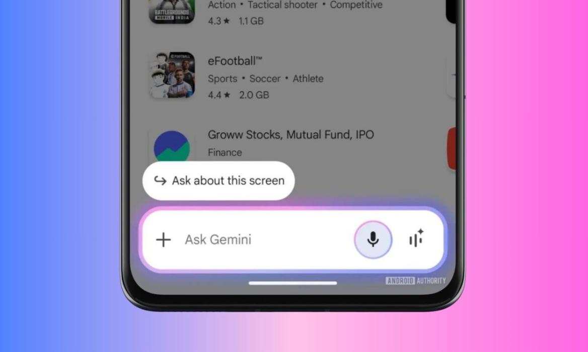 Partial phone screen with Google Gemini overlay