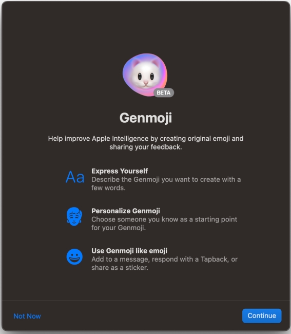 Genmoji on Mac