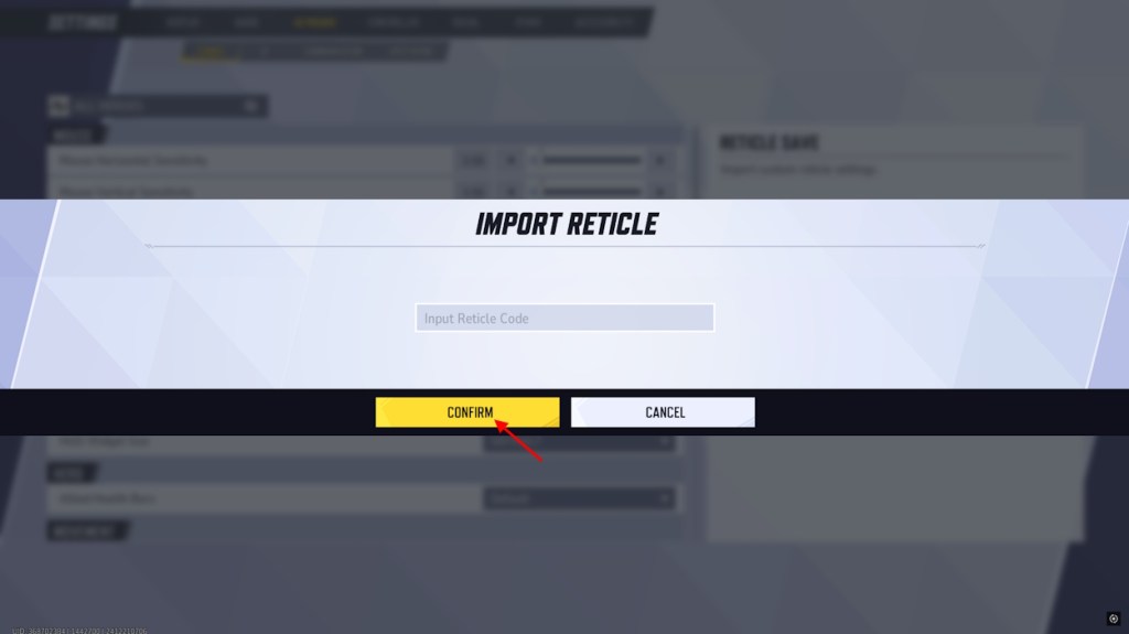 Import Crosshair codes section in Marvel Rivals