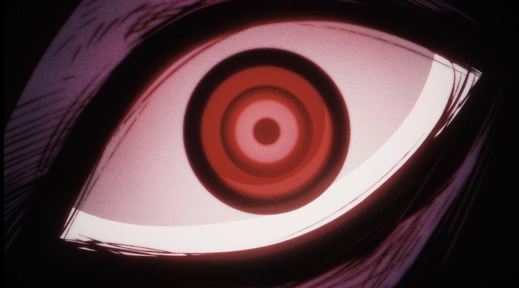 An close-up image of Imu's eyes in One Piece episode 1089.