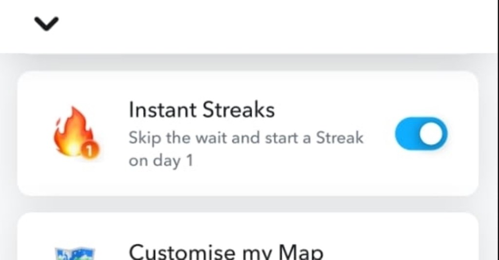 Instant Streak Option in Snapchat+ Menu