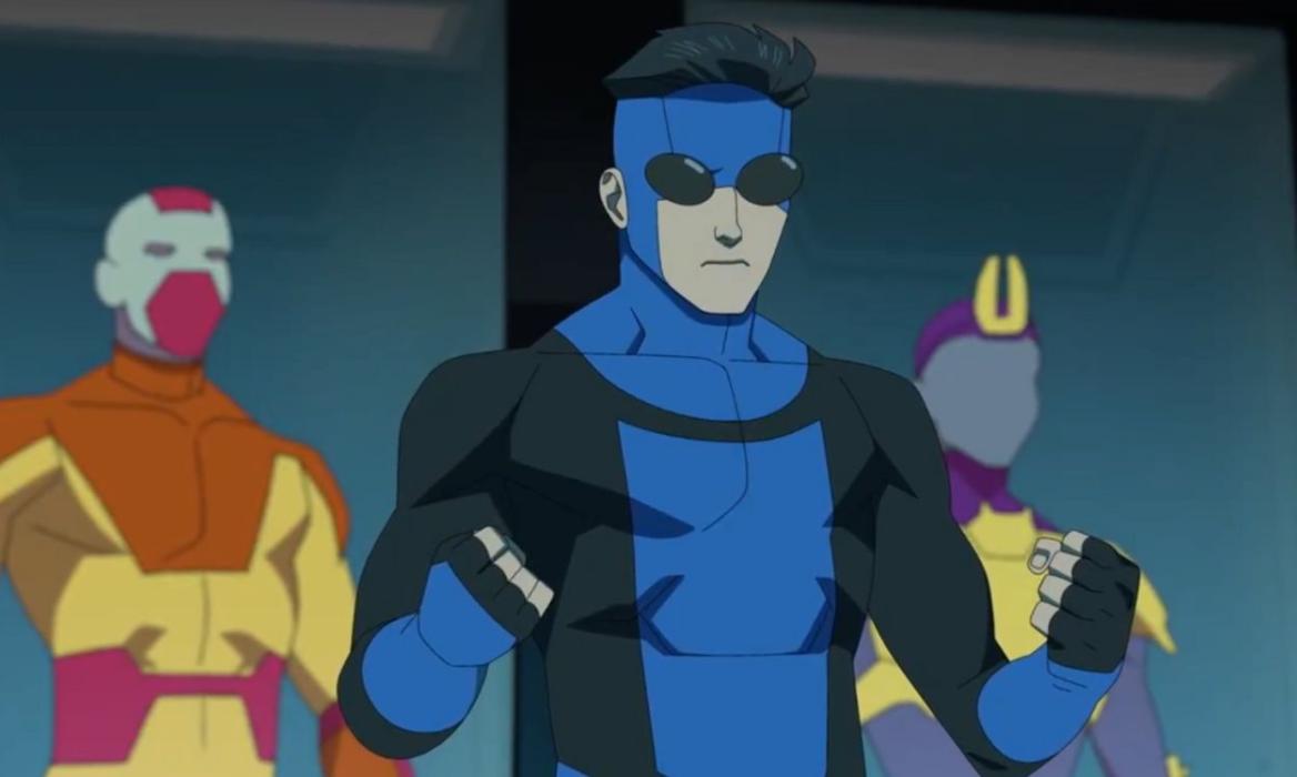 Invincible in his new blue suit