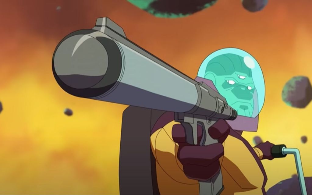 Space Rider using his Invincible Gun