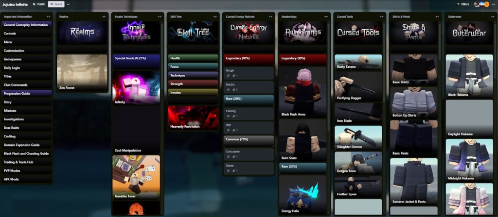 Jujutsu Infinite Trello Board