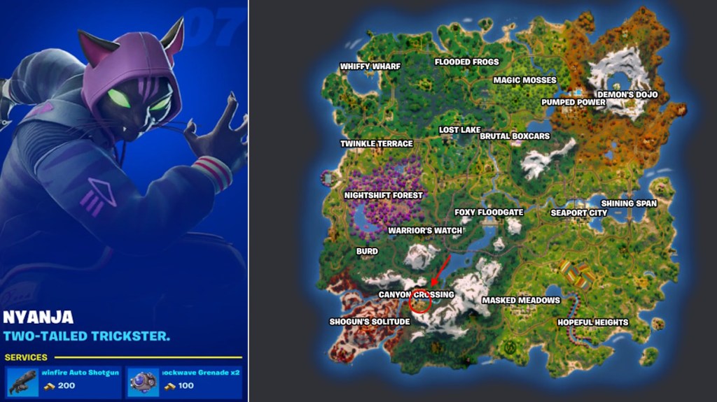 Nynja NPC location in Fortnite Chapter 6