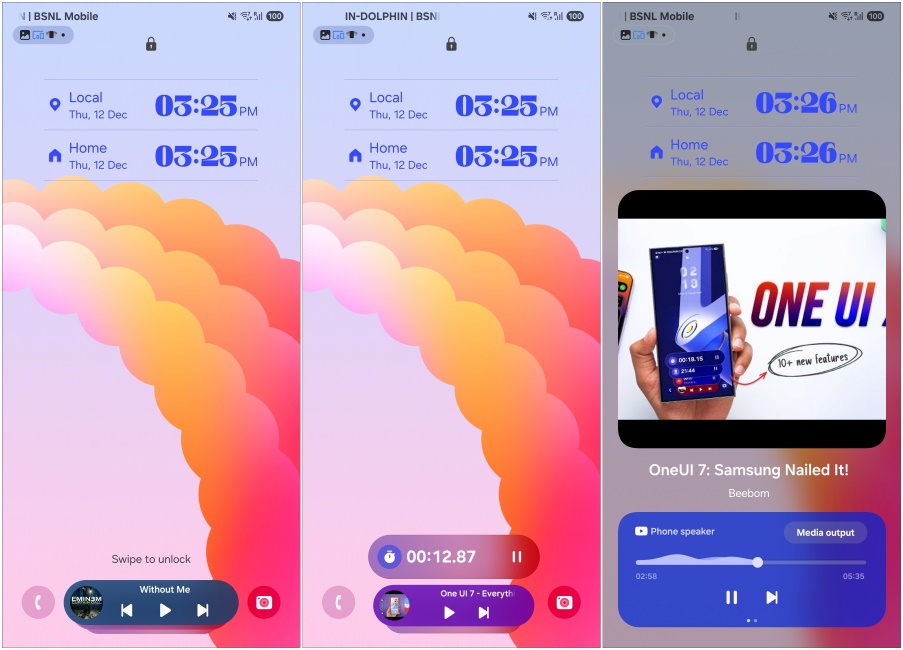 OneUI & Lockscreen Now Bar Showcase