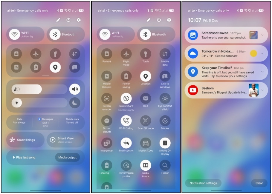 One UI 7 Beta New Quick Settings