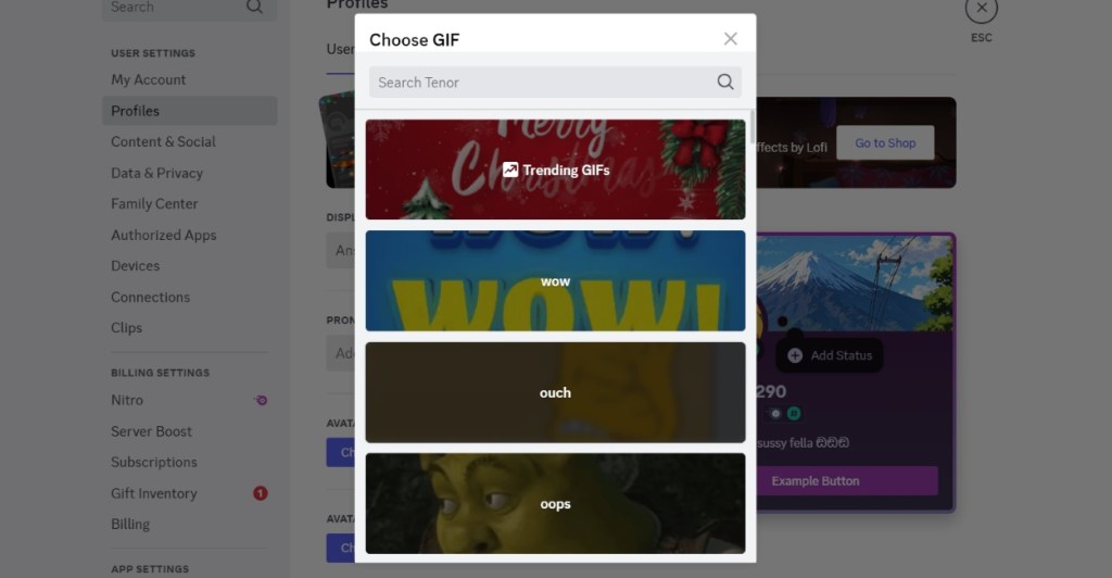 Select From GIF Categories