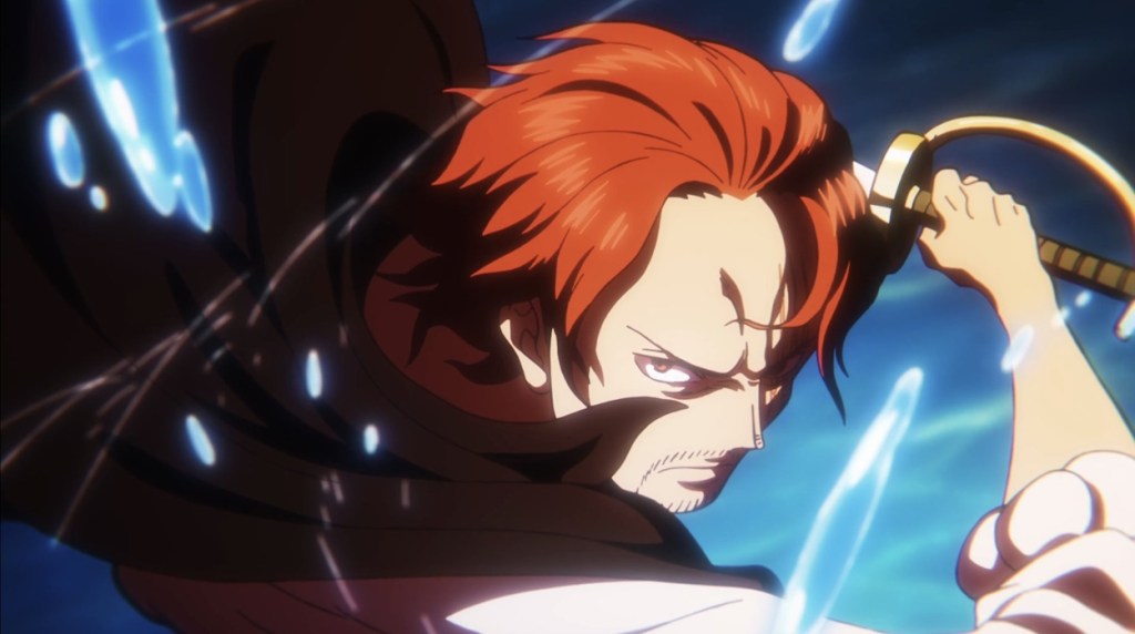 Akagami Shanks fighting against Eustass Kid with his Gryphon sword