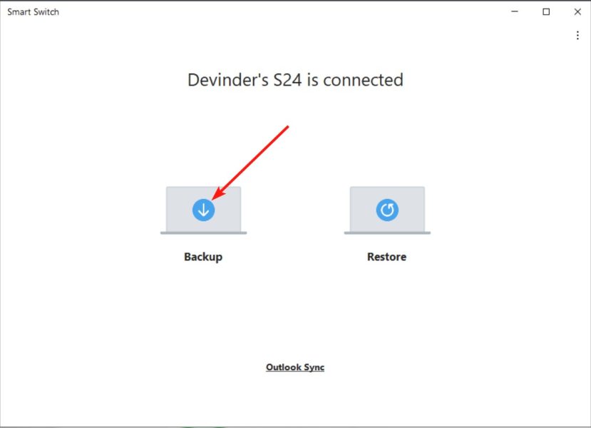 Smart switch backup option highlighted