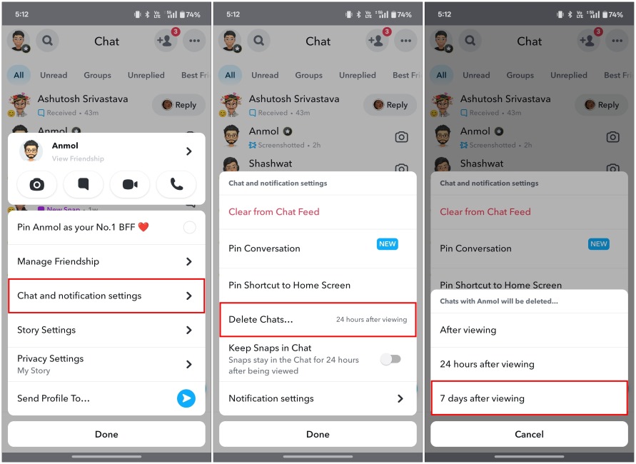 Snapchat Delete Chat After 7 Days