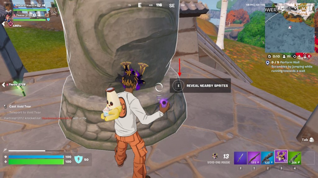 Sprite Shrine use in Fortnite Chapter 6