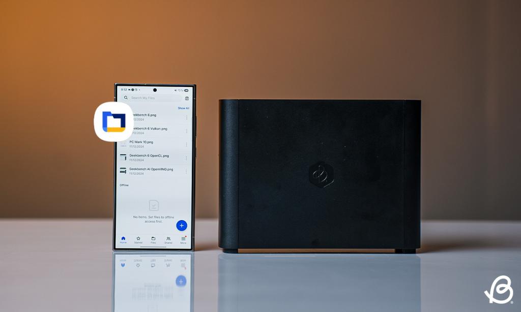 Synology BeeStation with BeeFiles open on a phone